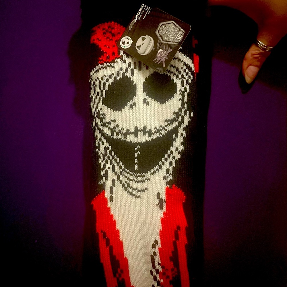 Nightmare Before Christmas women cozy slipper socks size 9 Halloween Christmas